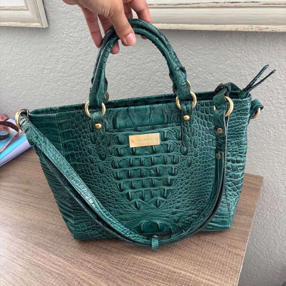 Brahmin Croc Embossed Shoulder Bag